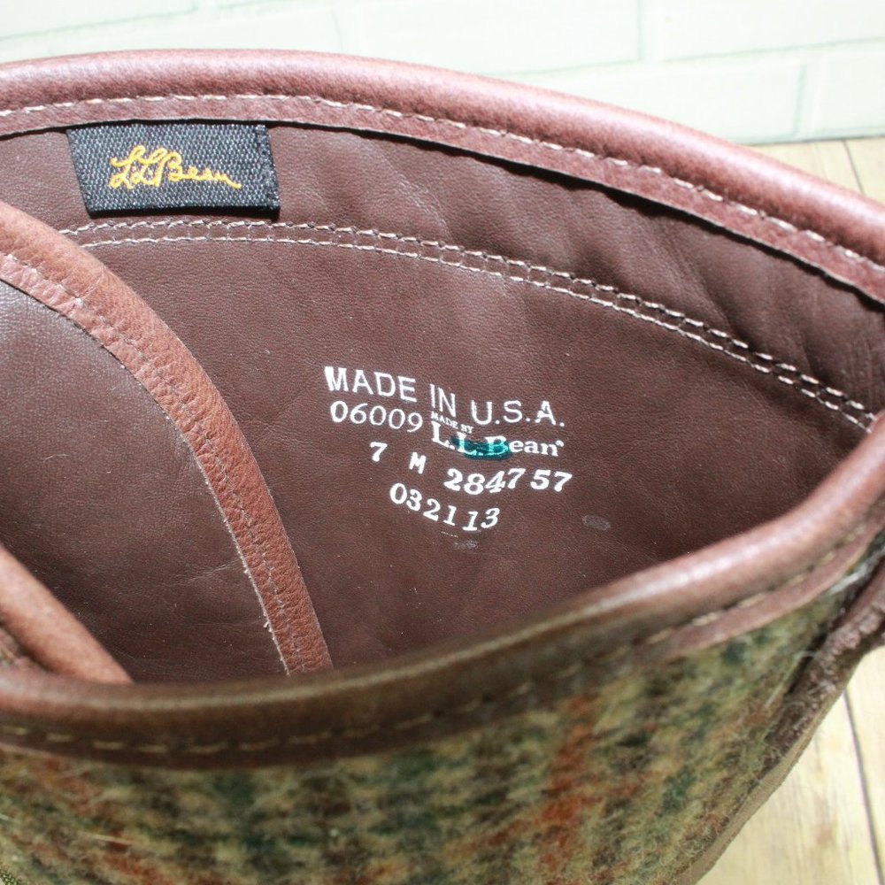 LL BEAN 16 inch Signature Wool Plaid Duck Boots 7 - Picture 11 of 11